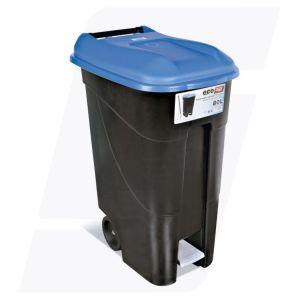 Container m.pedaal 80L blauw